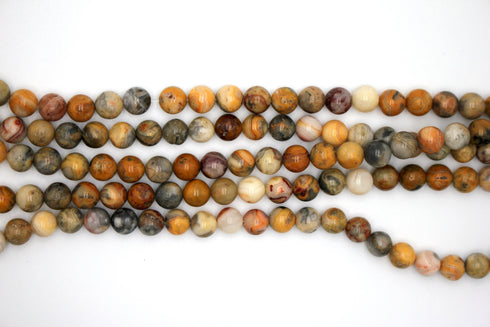 Crazy Lace Agate Gemstone Beads, 8mm, Round